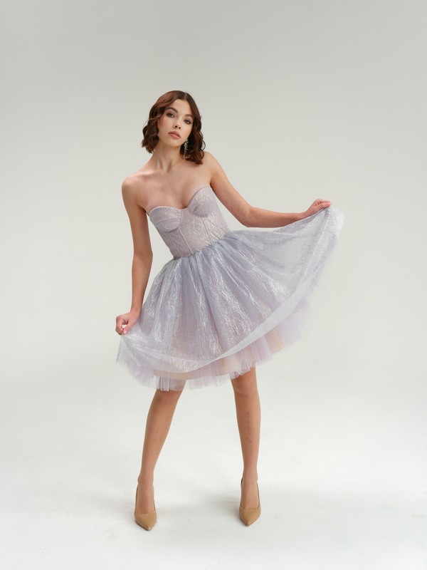 Вечернее платье Лаура серебро